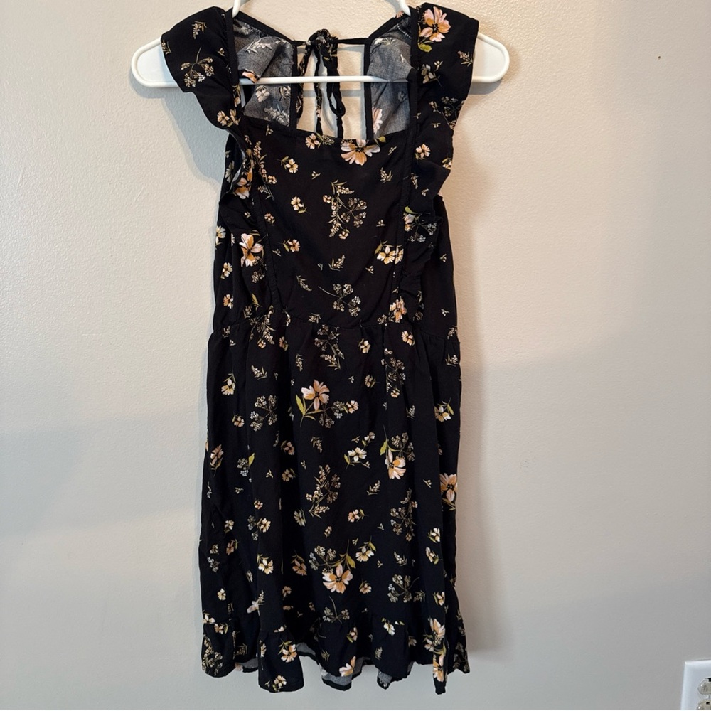 Wild Fable Floral Print Sleeveless Ruffle Apron Front Short Mini Dress Women’s M